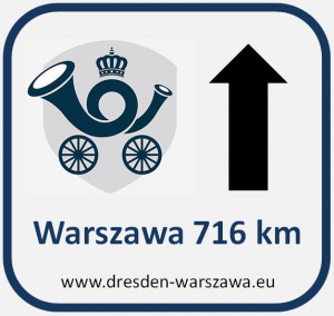 Hinweisschild Warschau