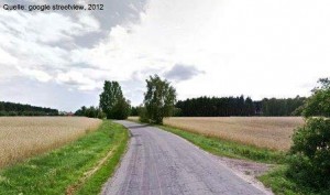 Hinaus aus Pleszew in Richtung Cieśle (Quelle: google streetview)